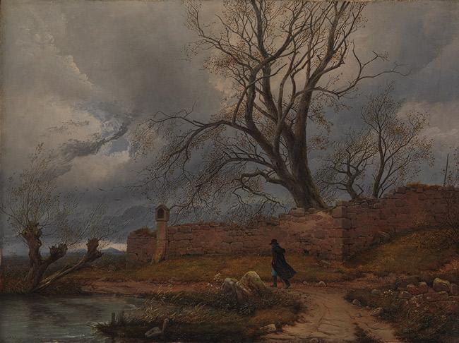 Karl Julius von Leypold Wanderer im Sturm oil painting image